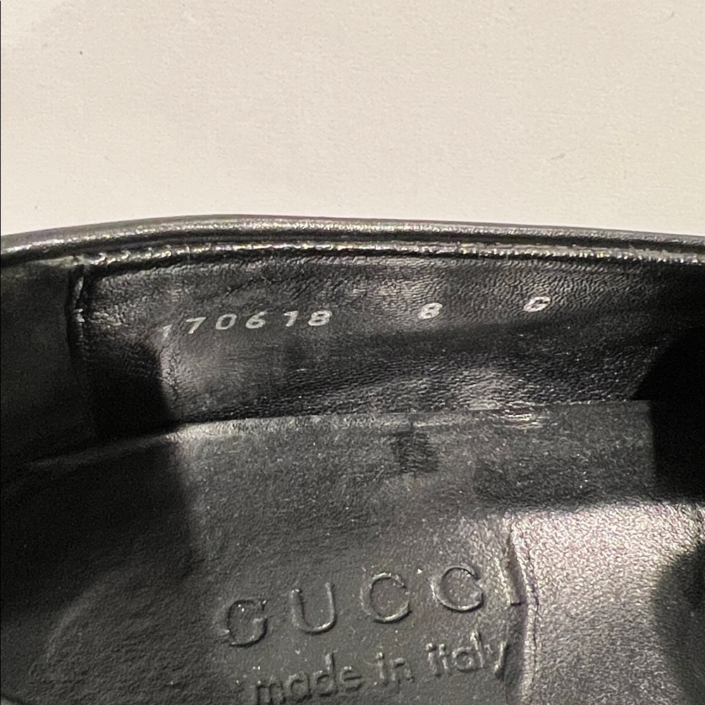 Gucci Black Embossed Leather Loafers - Picture 5 of 9